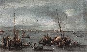 GUARDI, Francesco The Lagoon Looking toward Murano from the Fondamenta Nuove sdg oil on canvas